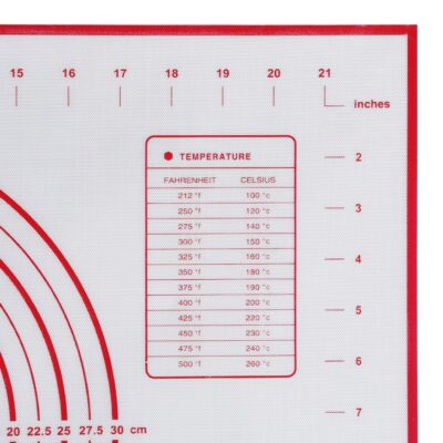 Siliconen bakmat met meeteenheden